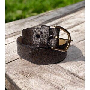 Buxton Buffalo Rangoon Textured Belt Womens Size 34 Brown 3557